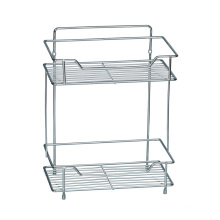 White Bathroom storage Shelf Unit with 2 Tier Shelves